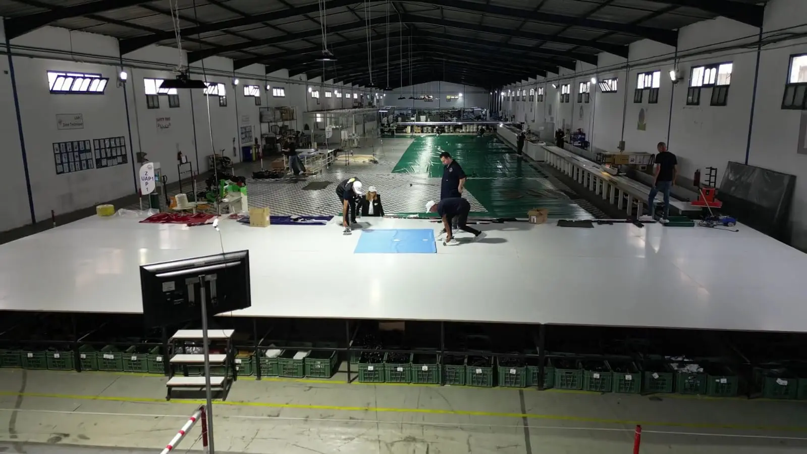 Serena production hall – assembly of flexible water tanks